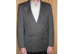 DOUBLE BREASTED suit Dark Grey patterned suit in very....
