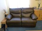 TWO SEATER Leather Sofa,  Reclining,  Chocolate A two...